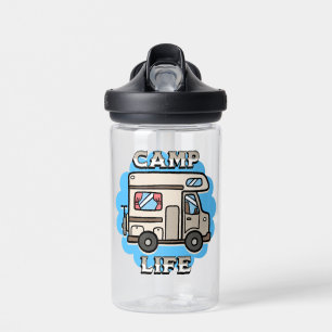 Camp Life Retro Camper Personalized Water Bottle