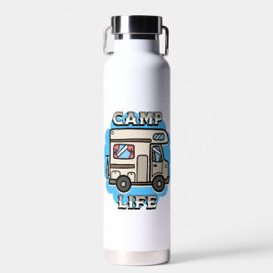 Camp Life Retro Camper Personalized Water Bottle