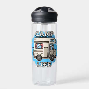 Camp Life Retro Camper Personalized Water Bottle