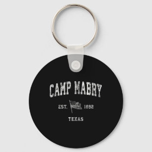Camp Mabry Texas Tx Vintage Us Flag Sports Tee Keychain