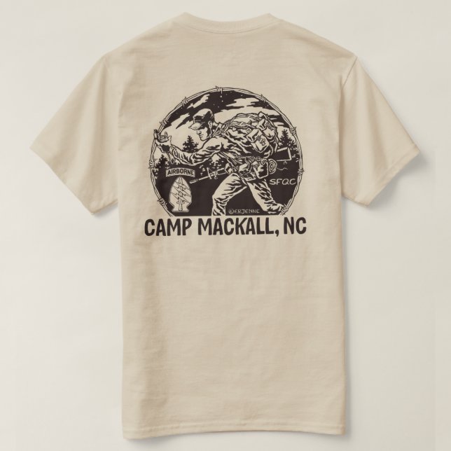 'Camp Mackall' - airborne tab - back T-Shirt (Design Back)