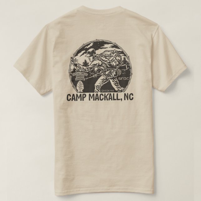 'Camp Mackall' - triple canopy - back T-Shirt (Design Back)