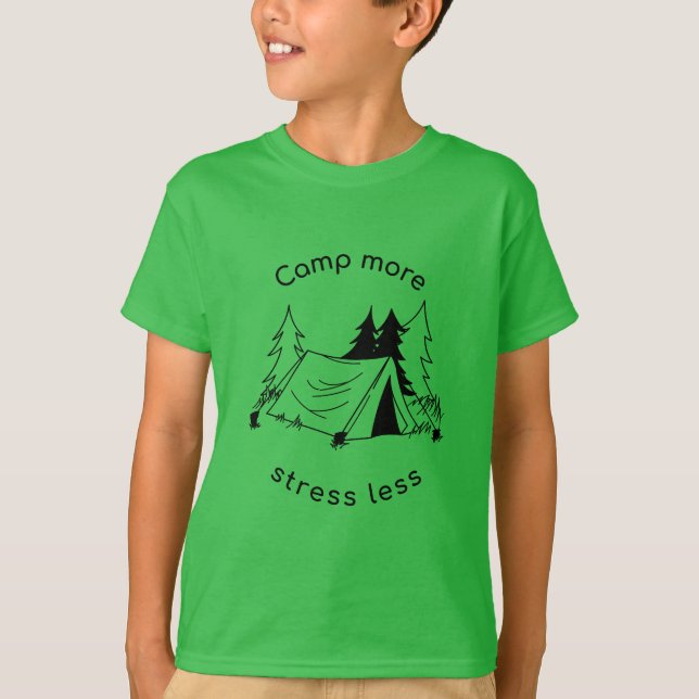 Camp more stress less basic Tri-Blend Shirt  (Front)