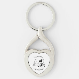 Camp more stress less  keychain