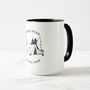 Camp more stress less mug