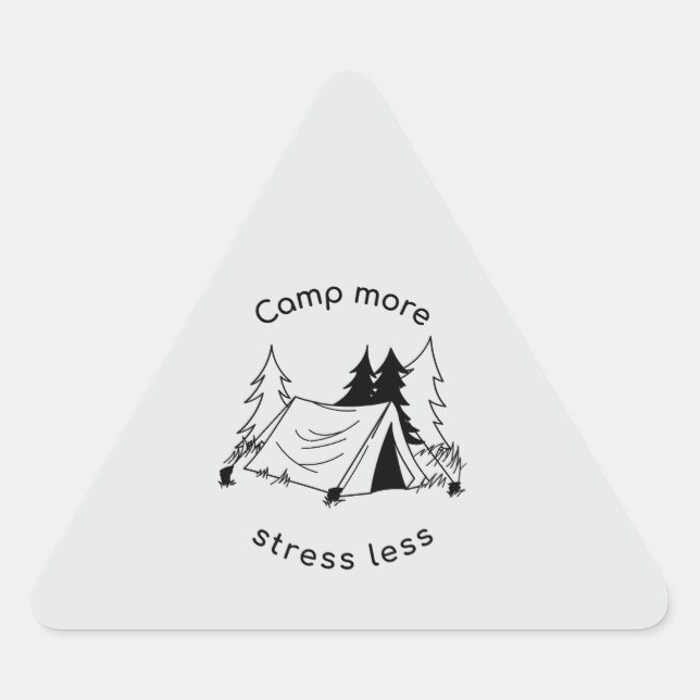 Camp more stress less  triangle sticker (Front)