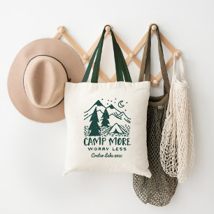 Camp More, Worry Less Custom Camping Tote Bag