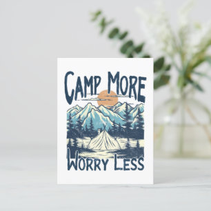 Camp More, Worry Less- Nature Adventure Postcard