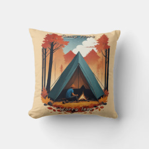 Camp More, Worry Less Throw Pillow