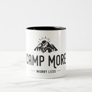 Camp More Worry Less Two-Tone Coffee Mug