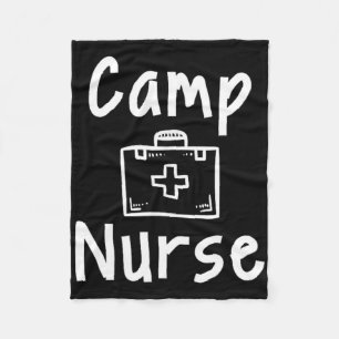 Camp Nurse First Aid Kit Silhouette Art Fleece Blanket