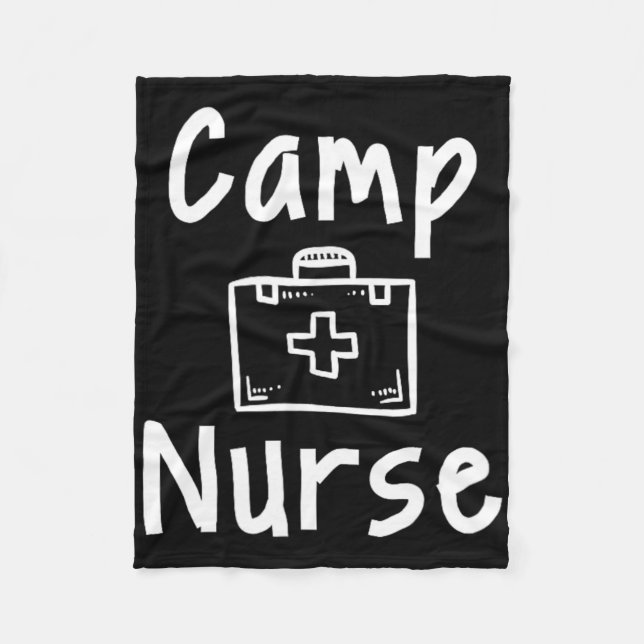 Camp Nurse First Aid Kit Silhouette Art  Fleece Blanket (Front)