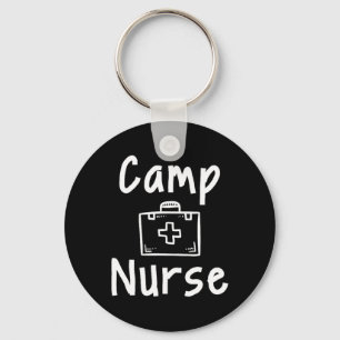 Camp Nurse First Aid Kit Silhouette Art Keychain