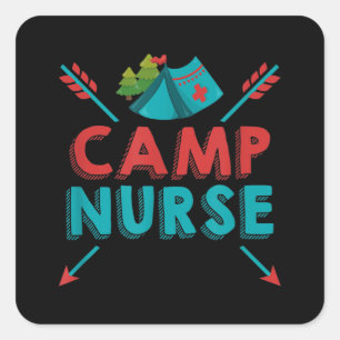 Camp Nurse Nursing RN Appreciation Camping Square Sticker