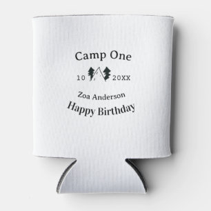 Camp one happy birthday name date campingadventure can cooler
