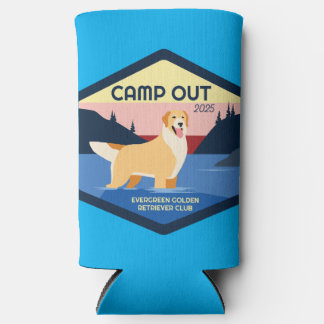 Camp Out 2025 Golden Retriever Drink Coozie