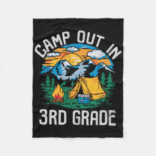 Camp Out In 3rd Grade Funny Camping Nature Back To Fleece Blanket