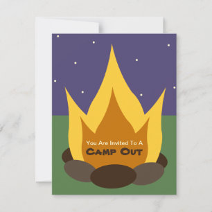Camp Out Invitation - Camp Fire