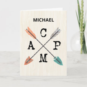 Camp Personalize Name Arrows Card