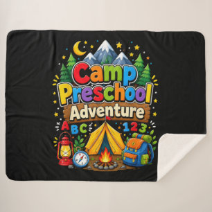 Camp Preschool Adventure Back to School First Day Sherpa Blanket