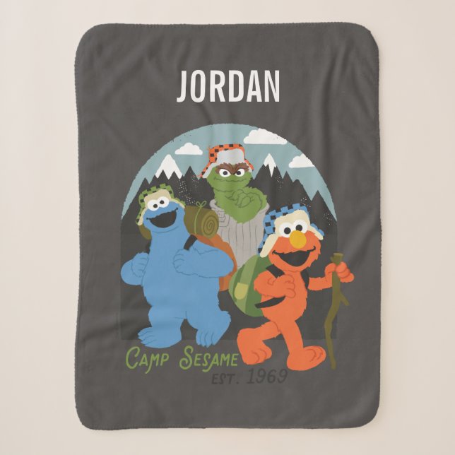 Camp Sesame Street EST. 1969 | Add Your Name Sherpa Blanket (Front)