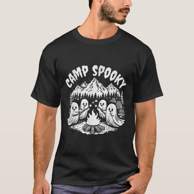 Camp Spooky Summerween Summer Halloween Cute Ghost T-Shirt (Front)