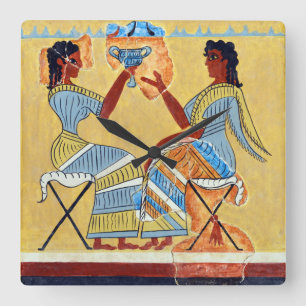 camp stool fresco priestesses talking replica anci square wall clock