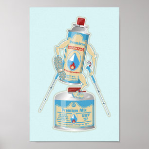 Camp stove gas canisters funny hiking poster