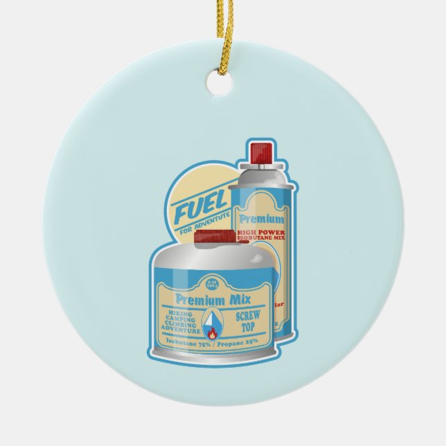 Camp Stove gas canisters Propane Butane Ceramic Ornament (Front)