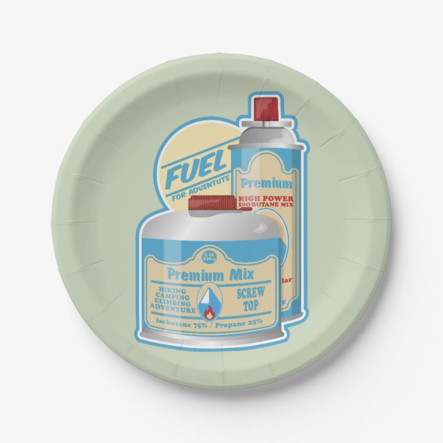Camp Stove gas canisters Propane Butane Paper Plate (Front)