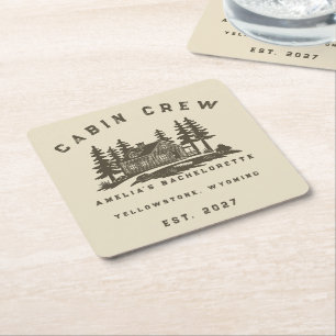 Camp Theme Camping Weekend Bachelorette Party Square Paper Coaster