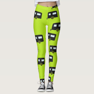 Camp trailers on green leggings