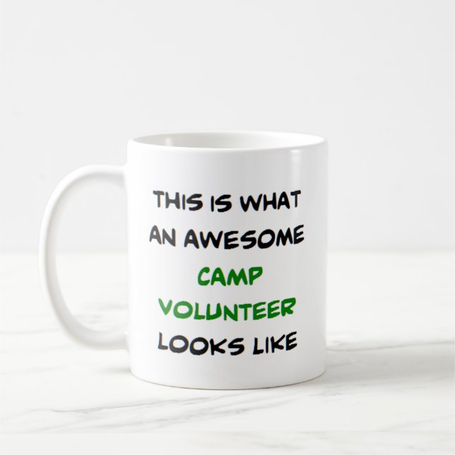 camp volunteer, awesome coffee mug (Left)