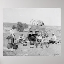 Camp Wagon On A Texas Roundup Poster