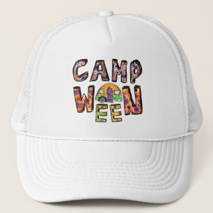 Camp Ween Halloween Camper Design Trucker Hat