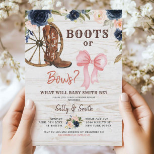 Campagne Boots ou Bows Genre Révéler Invitation