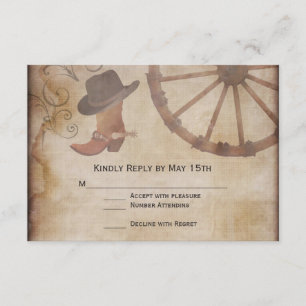 Campagne Boots Wagon Wheel Wedel Cartes RSVP