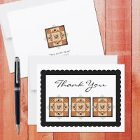 Campagne Chicks Carré plat Carte de remerciements