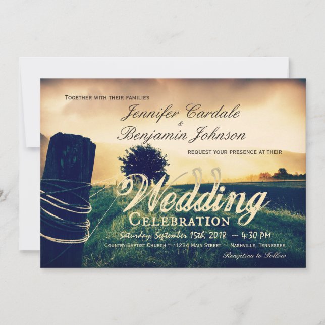 Campagne clôture après les invitations de mariage (Devant)