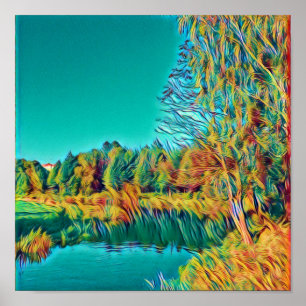 Campagne d'été Paysage A4 Poster