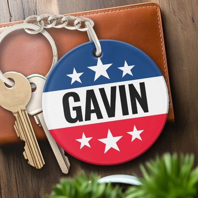 Campagne Gavin Newsom - Conception Ike Vintage (Personalized Keychain - campaign gear)