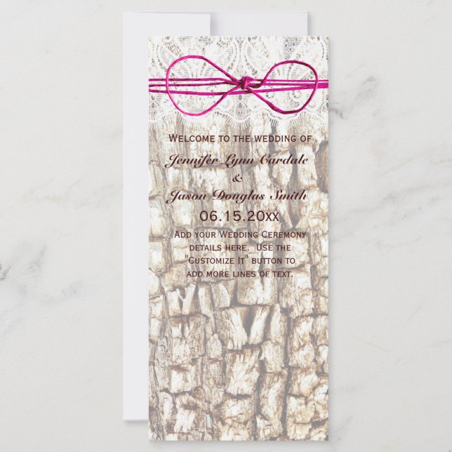 Campagne rustique Camo rose Bow Invitations de mar (Devant)