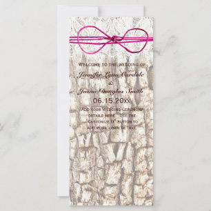 Campagne rustique Camo rose Bow Invitations de mar