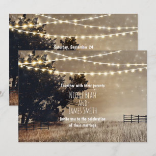 Campagne rustique Champ & Lumières Invitations de 