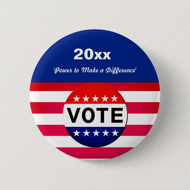 Campaiging Vote Power 2 Inch Round Button (Front)