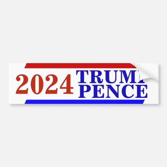 Campaign 2024 TRUMP PENCE President election Bumper Sticker (Front)
