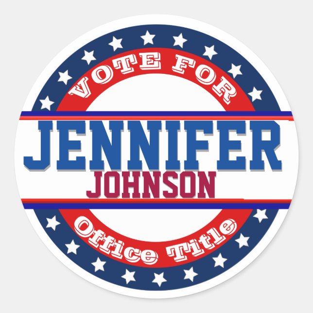 Campaign Election Template Classic Round Sticker (Front)