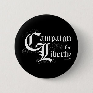 Campaign for Liberty LOGO white w black background 2 Inch Round Button