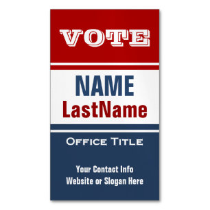 Campaign Political Template  Business Card Magnet