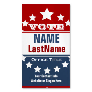 Campaign Political Template  Magnetic Business Card